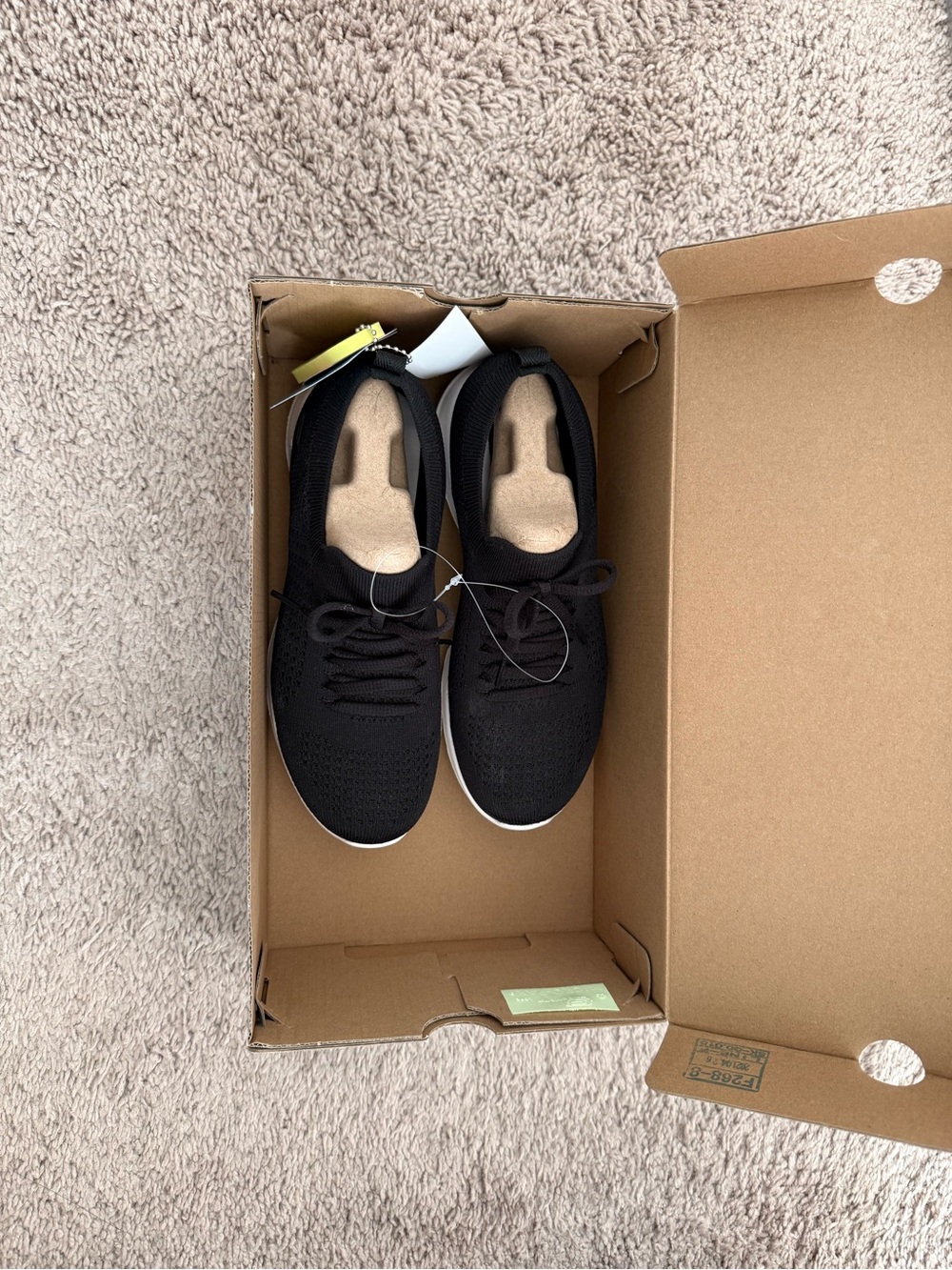 Skechers Kids Black Knit Lace-Up Sneakers with White Outsole